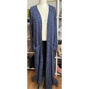 LuLaRoe Blue Heathered Sarah Cardigan
